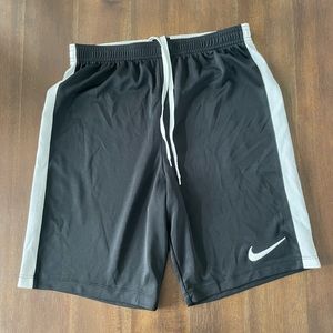 Nike youth small Dri-fit shorts black white soccer basketball running